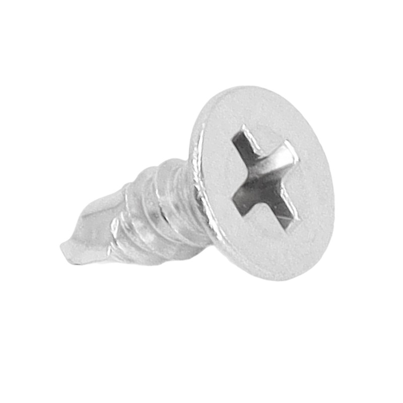 200Pcs Self Drilling Screw Countersunk Cross Stainless Steel 13mm Length