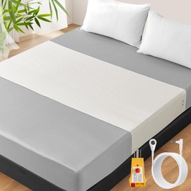 Grounding Sheets for All Mattress Sizes, 90% Viscose Derived from Bamboo 10% Silver Fiber Grounding Mat for Bed Grounded Sheets Earth Mat Pad for Queen Cal King Twin XL Full 104"x24" (Off White)