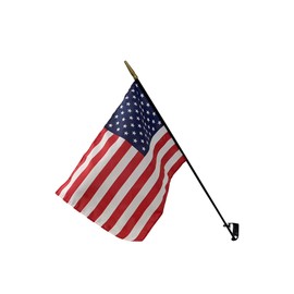 American Flag with Wall Mount Bracket, Classroom Sizes - Flag is Made in USA, Patriotic Display for Schools and Office (Quantity 1, 12x18" American Classroom Flag with Bracket)