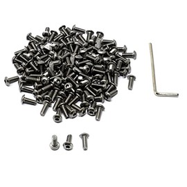 iexcell 100 Pcs M4 x 10mm Thread Pitch 0.7 mm Stainless Steel 304 Hex Socket Button Head Cap Screws Bolts Kit