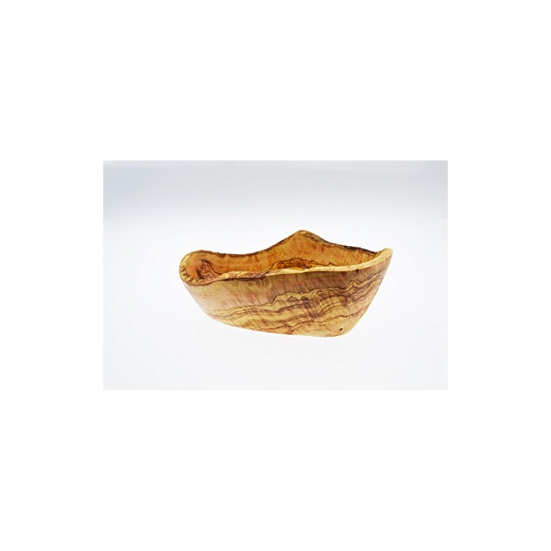 Olive Wood Ovale rustikale Schüssel für Salat/Obst, Holz, Getreide/Natur, 24