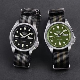 FOUUA Nylon Watch Straps Band NATO Style Choice of Colour, Length and Width 16 mm 18 mm 20 mm 22 mm 24 mm Replacement Ballistic Bands for Men and Women, Black / Grey, Robust bracelet