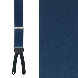 Trafalgar Men's Big & Tall Sutton Solid Silk Formal End Braces (Suspenders), Navy