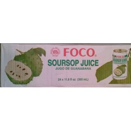 FOCO SOURSOP JUICE, 24 CANS x 350ml FOCO DRINK, Jugo De Guanabana [1 CASE] F