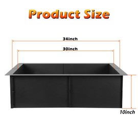 Skcoipsra Square Fire Pit Ring, 34-Inch Outer/31-Inch Inner DIY Fire Pit Insert for Outside Wood Buring, Heavy Duty Matel Steel Campfire Ring for Garden, Yard, Patio, Camping