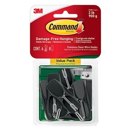 Command Medium Outdoor Wire Hooks [Removable]: 6-Pack (Slate Gray) [4-Sets]