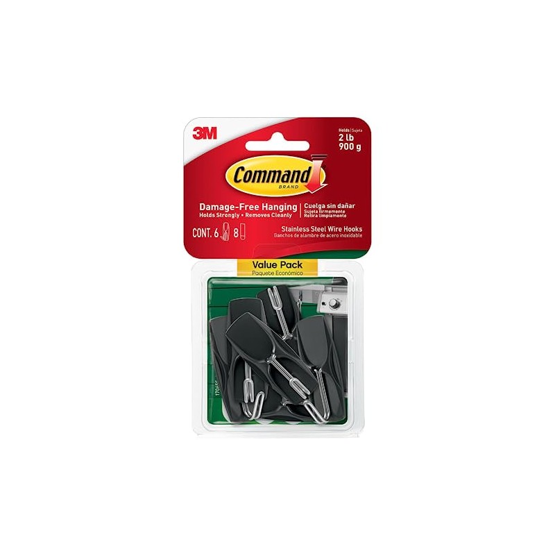 Command Medium Outdoor Wire Hooks [Removable]: 6-Pack (Slate Gray) [4-Sets]