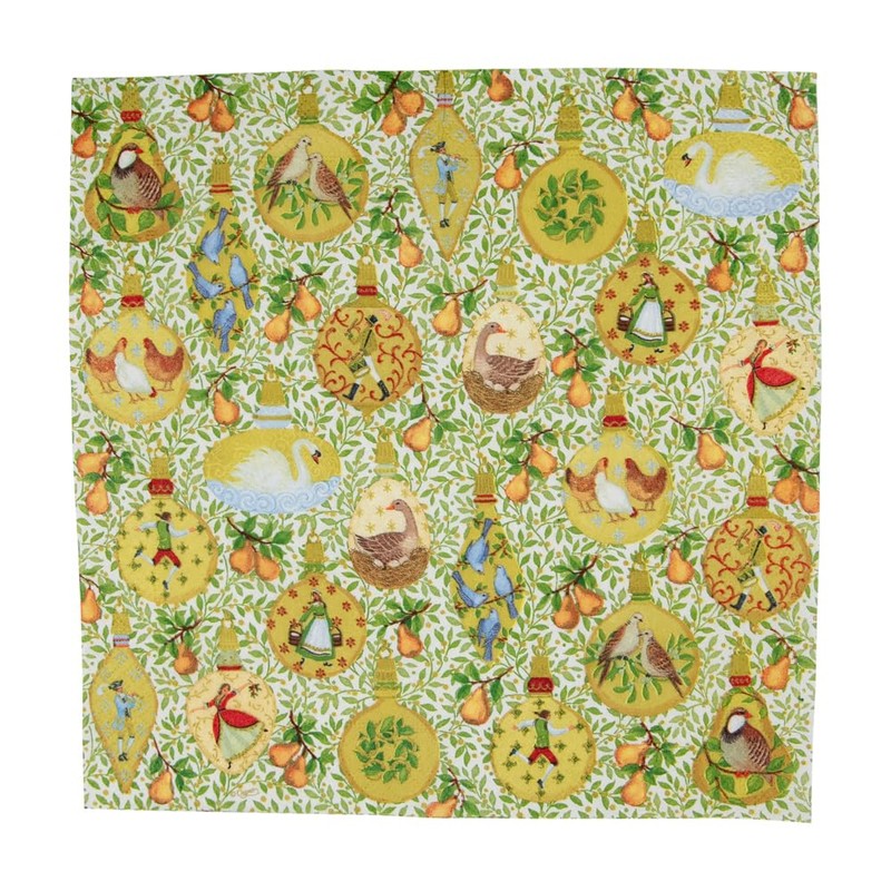 In A Pear Tree Cocktail Napkins - 20 Per Package