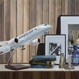 24-Hours 18” 1:130 Scale Model Jet Airplane American Boeing 787 Model Plane Model Airplane Statue Diecast Airplane Model with LED Light(Touch or Sound Control) for Decoration or Gift