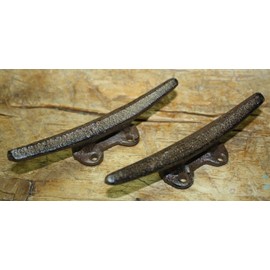2 Cast Iron Antique Style Boat Cleats Coat Hooks - Nautical Drawer Pulls Boat Theme