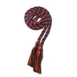 Graduation Honor Cord Three-Color Braided Grad Days(Royal Blue Red Gold)