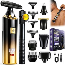 Back Shaver for Men, 5 in 1 Men Back Shaver with Long Handle, Gold