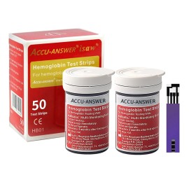 Unbranded 50Pcs HB01Accu Answer iSaw Blood Hemoglobin Test Strips & Needle for LBM-01
