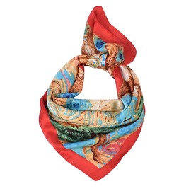 Traziewell Silk Hair Wrap Head Scarfs for Women Square Neck Scarf Satin Ladies Scarves for Sleeping Lightweight Bandanas Red 70CM 2827