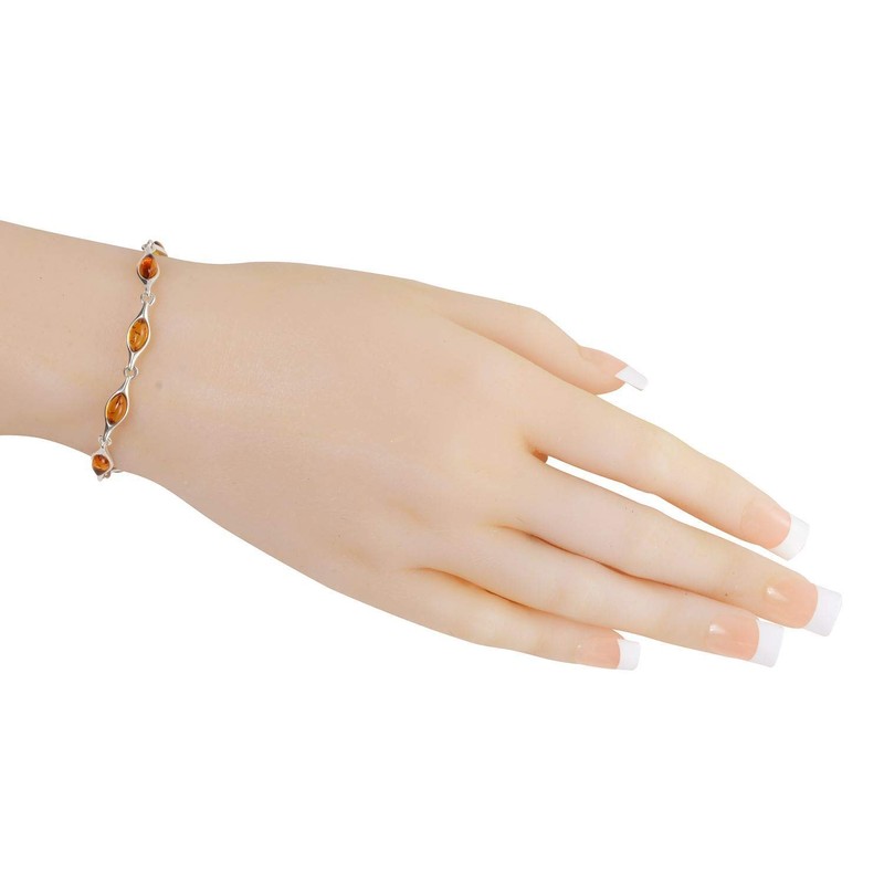 Sterling Silver Honey Baltic Amber Bracelet Delicate