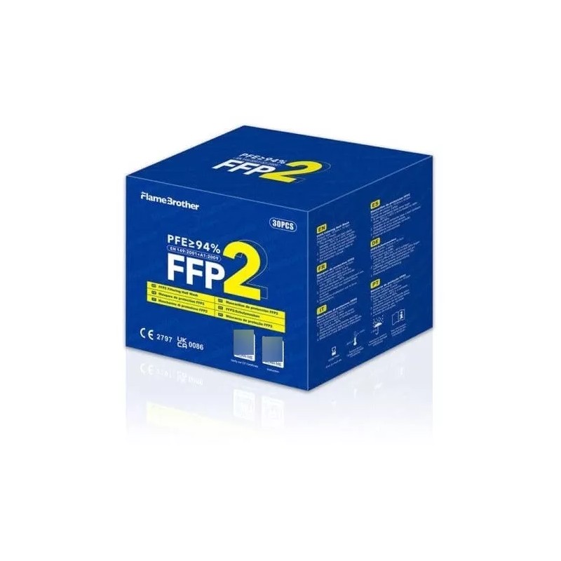 RX Mask Caja 30u Cubreboca Mascarilla Ffp2 Kn95 Flame Brother
