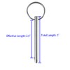 2 Pack Quick Release Pin, Diameter 1/4"(6.3mm), Overall Length 3"(76mm),