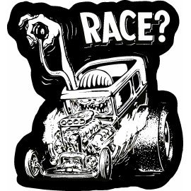 RACE OLD SCHOOL RAT FINK RAT ROD HOT ROD MUSCLE CAR VINTAGE PERFORMANCE STICKER