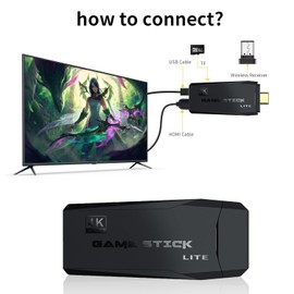 weiyuii Wireless Retro Game Console Stick Built-in 20000+ Classic Games, 4K HDMI Output Nostalgia Plug & Play Retro Video Gaming Stick, Dual 2.4G Wireless Controller