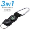 3in1 Compass Thermometer Outdoor Hiking Tactical Survival Carabiner Key