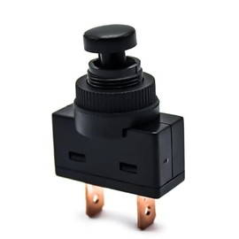 ASW-24 Car Button 20 A 12 V On/Off Spring Return Pull Pin, Hole Mounting 12 mm, with Mounting Nut, 2 Positions Off/On – The Button Does Not Snap In The On Position. 2-Pole for Cars, Trucks, Boats,