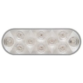 United Pacific Red 10 LED 6" Oval Trailer Truck Stop Turn Brake Tail Light Kits/Clear Lens