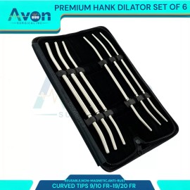 CYNAMED USA Premium 6 Pcs Hank Uterine Dilator Set 11″ Curved Double Ended OB/GYNE Instrumts