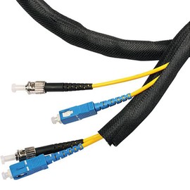 Electriduct 3/8" Self Closing Wrap Non Expandable Side Entry Cable Sleeve Flame Retardant Polyester Split Sleeving - 10 Feet (Black)