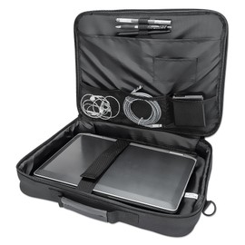 MANHATTAN 17.3-Inch Laptop Shoulder Bag Carrying Case – Briefcase Style, Full Clamshell Opening, Padded Compartments - Computer, Tablet, Notebook – 3 Yr Mfg Warranty – Black, 439992