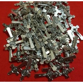LOT OF 91 St Benedict Cross Stainless Steel  Catholic Jesus Crucifix Pendant