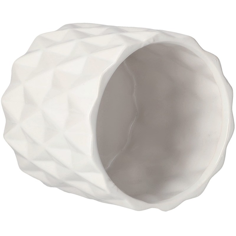 KOTARBAU® Ceramic Flower Pot Diameter 120 mm Planter Glazed White