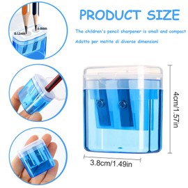 4 PCS Pencil Sharpeners - Manual Pencil Sharpeners with Cover Handheld Dual Hole Pencil Sharpeners for Kids Students School Office Home Supply