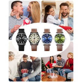 CIVO Men's Watches Waterproof Watch Analogue Quartz Large Numbers Luminous Military Sport Outdoor Easy to Read Gift, A-3 Brown/, Strap.