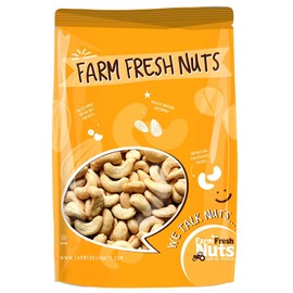 Dry Roasted Cashews Himalayan Salted (4 Lbs.) - Baked in Small Batches for Added Freshness - Oven Roasted to Perfection without Oil - Farm Fresh Nuts Brand
