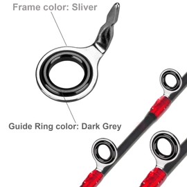 THKFISH Fishing Rod Guides Fishing Rod Repair Kit Baitcasting Rod Guides Ceramics Stainless Steel Carbon Guide Repair Burnished Silver- Frame 60pcs