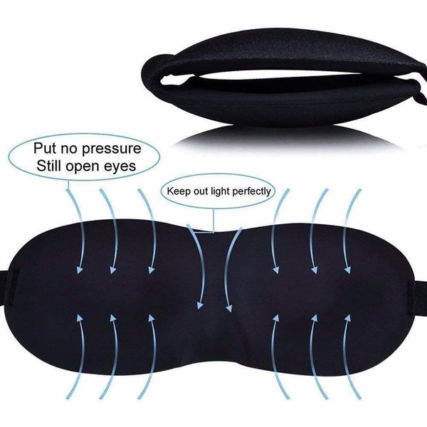 Black Sleep Mask, Eye Mask for Sleeping,3D Sleeping Eye Mask