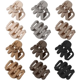 Kajeer Pack of 12 Hair Clips Small Hair Clips for Women Girls 4 cm Matte Hair Clips Non-Slip Cute Hair Clips for Thin Hair Thick Hair