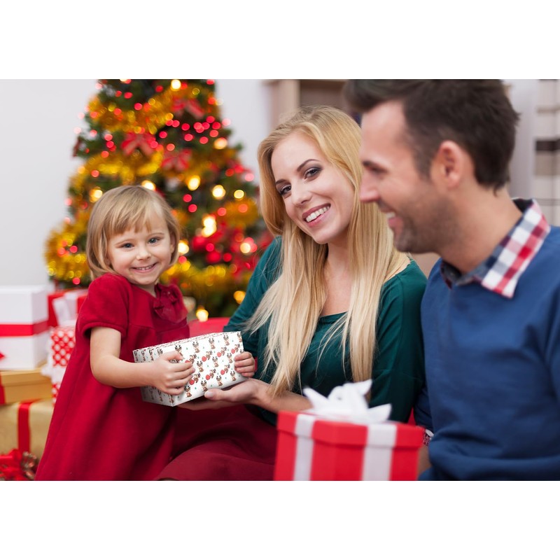 Linelglobal Christmas Gift Box with Lid for Kid Women Men