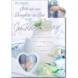 For A Special Son And New Daughter in law On Your Wedding day Large Card Lovely Verse