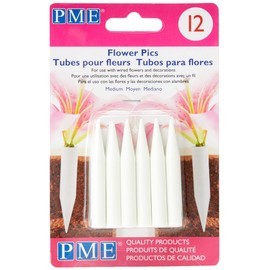 PME FP301 Medium Flower Pics, Pack of 12, White