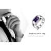 JewelryPalace Men Fashion 4.3ct Square Creat Blue Sapphire Ring 925