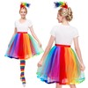 Angenster Angenster Karneval Regenbogen Kostüm Damen Set, Tüllrock Damen Kostüm