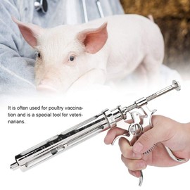 Syringe Veterinary - 50ml Stainless Steel Semi-Automatic Adjustable Continuous Syringe Veterinary Vaccine Injection Veterinary Equipment