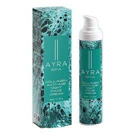 AYRA SPA - Vegan Collagen Anti-Age Night Face Cream | with Marine Plankton, Sodium PCA, Cocoa & Shea Butter | Supports Natural Collagen Production | Vegan & 99% Natural | Cosmos Certified