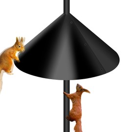 Wide Squirrel Baffle for Bird Feeder Pole, Outdoor Pole Mount Stopper & Guard,Squirrel Proof Cone (1 Pack, Black)