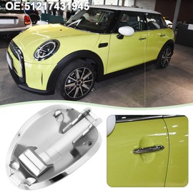 Be In Your Mind Car Door Handle Cover Exterior Replacement Part 51217431945 Lock Core Keyhole Cover Cap Compatible with Mini Cooper F55 F56 2013-2019 Chrome