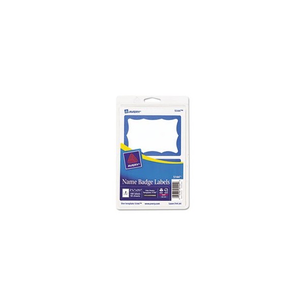 (3 Pack Value Bundle) AVE5144 Print/Write Self-Adhesive Name Badges, 2-11/32