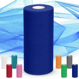 Ruioomeep Tulle 30 cm x 92 m, Tulle Fabric Wedding Decoration Tulle Ribbon, Organza Fabric, Tulle Sold by the Metre for DIY Crafts Pom Pom Craft Bows Party Decoration Gifts (Dark Blue)