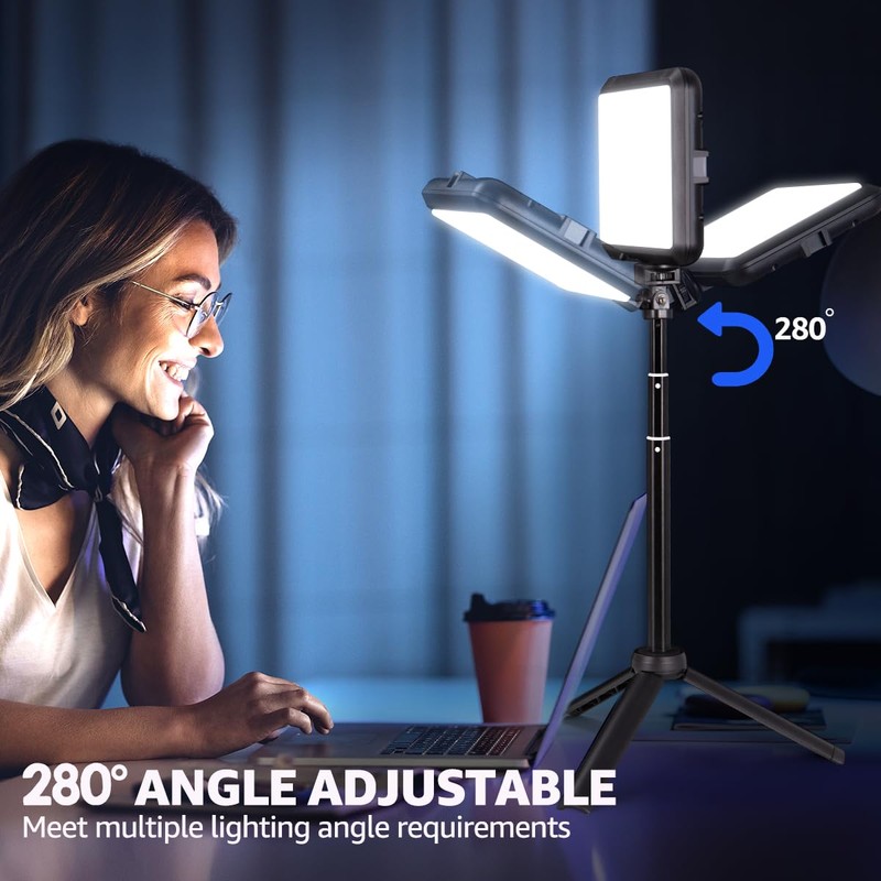 NiceVeedi LED Photography Lighting Kit, 2-Pack 8” Portable Video Light