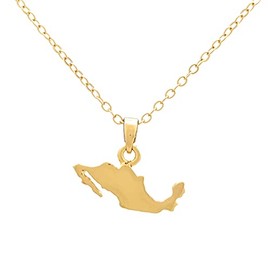 Elegantia Jewelry | Mexico Map Pendant Necklace - Gold Color Mexican Jewelry - Mexico Necklace - Mexican Necklace - Country Map - Premium Quality Gold Plated